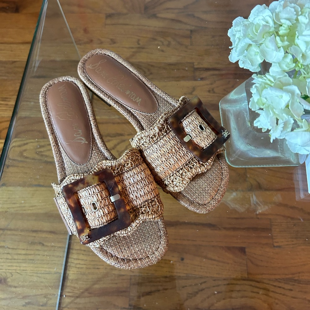Sam Edelman Tan Sandals with Brown Buckle